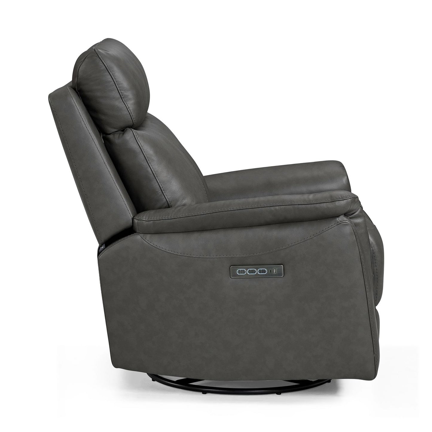 Rowland Charcoal Triple Power Recliner W/ Swivel