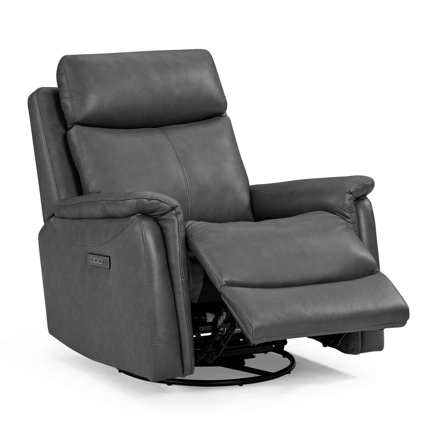 Rowland Charcoal Triple Power Recliner W/ Swivel