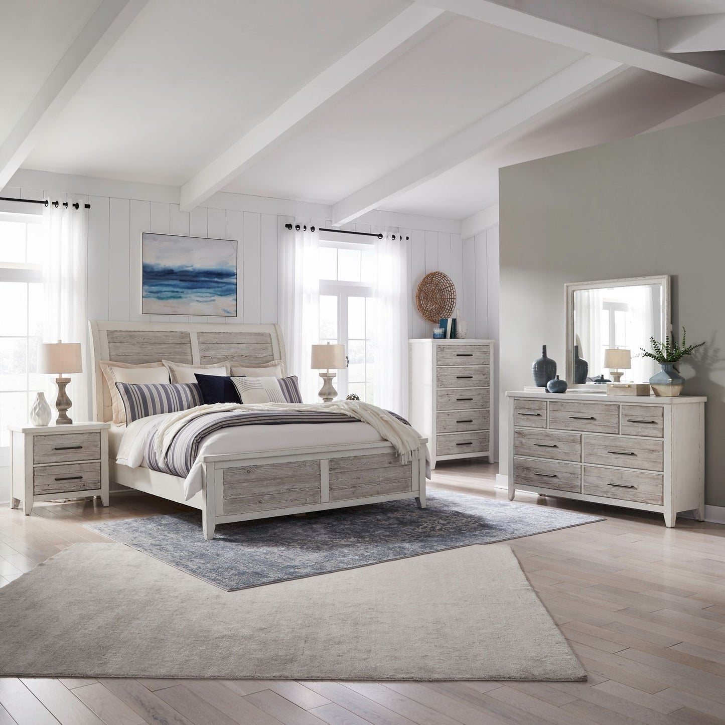 Backroads Sleigh Bed, Dresser & Mirror, Chest, Night Stand