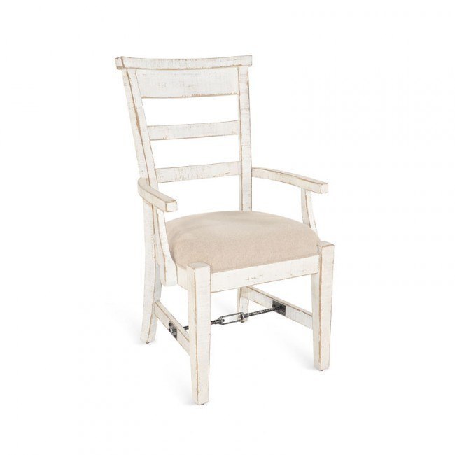 Marina White Sand Dining Table, Side Chairs & Arm Chairs