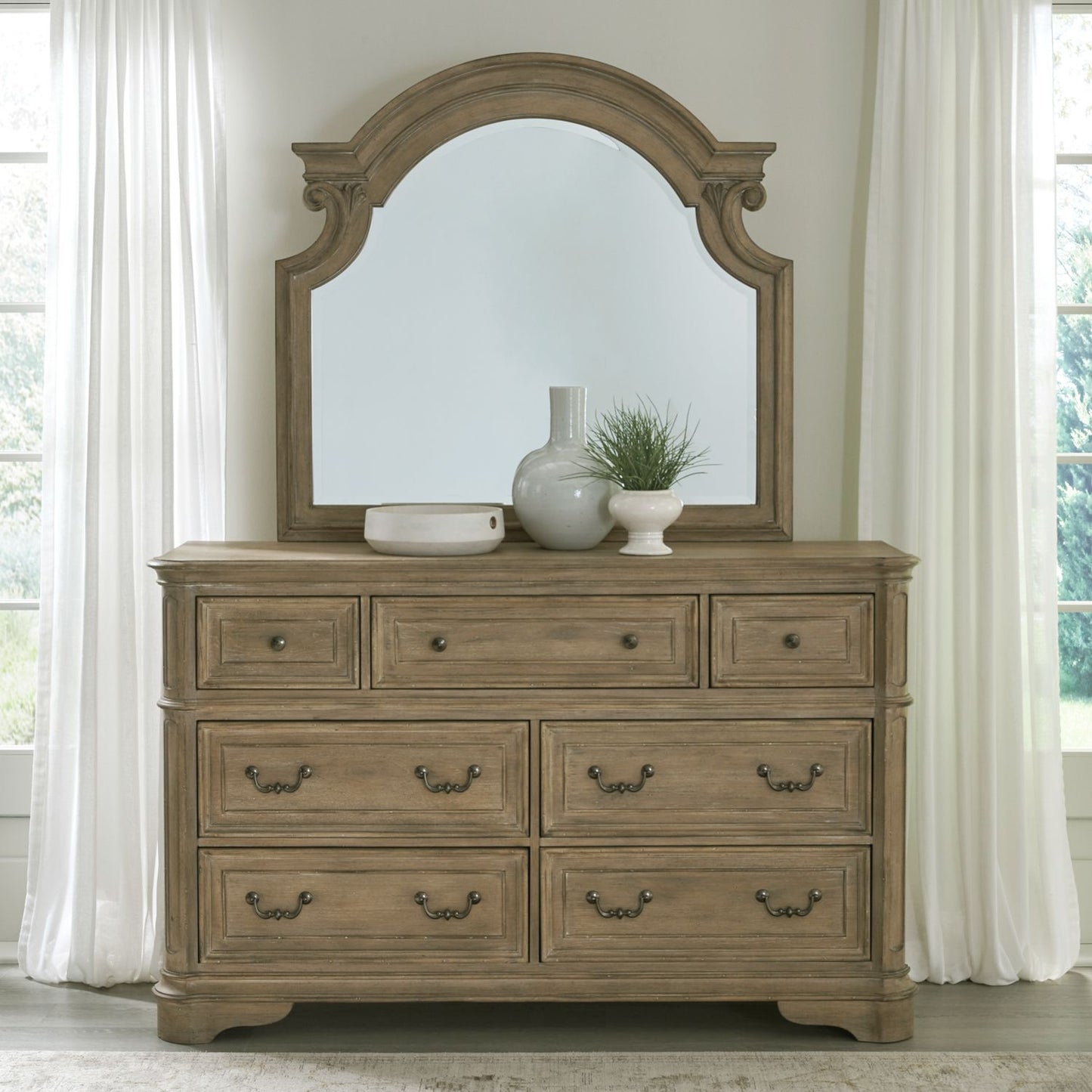 Magnolia Manor Panel Bed, Dresser, Mirror, Chest & Nightstands