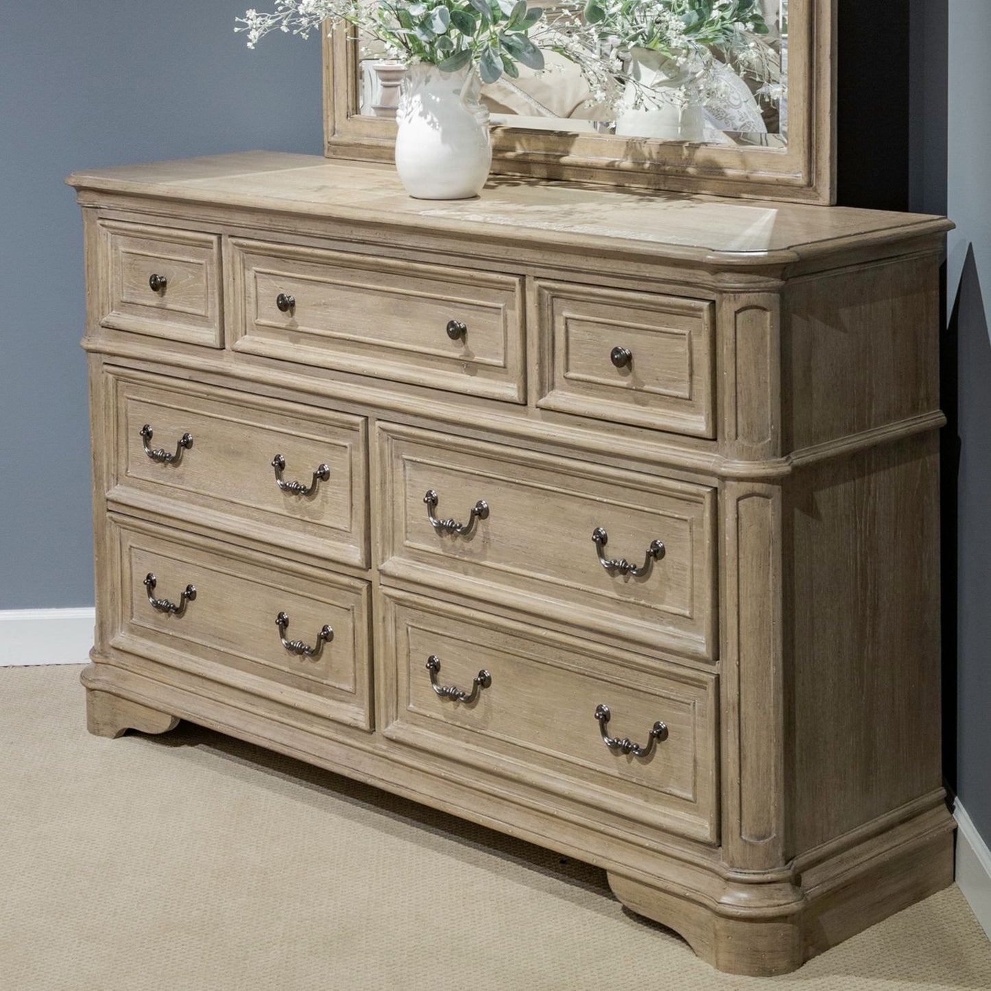 Magnolia Manor Bed, Dresser, Mirror , Chest & Nightstands