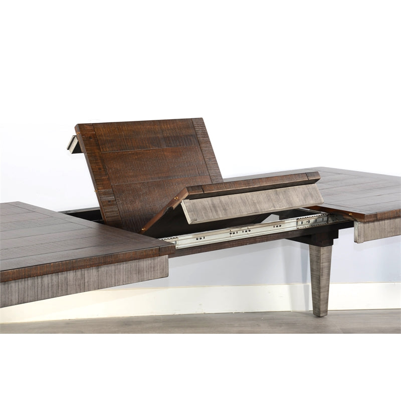 Homestead Hills Dark Brown Grey Extension Dining Table