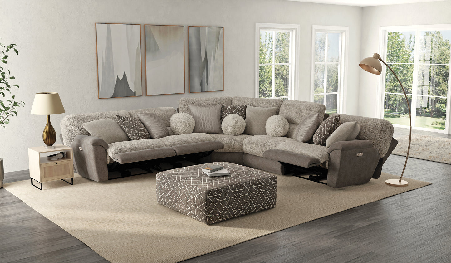 274 Dual Power 5PC Sectional