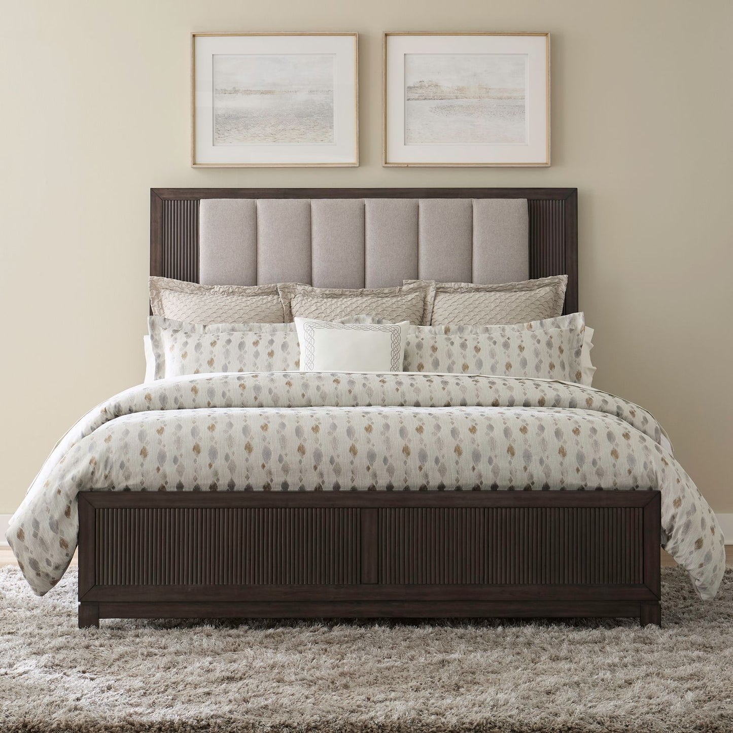 Modern Edge Uph Bed, Dresser & Mirror, Chest, Night Stand