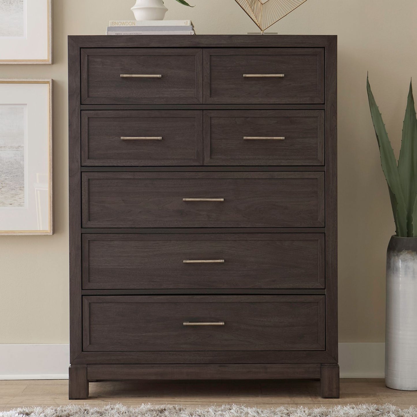 Modern Edge Uph Bed, Dresser & Mirror, Chest, Night Stand