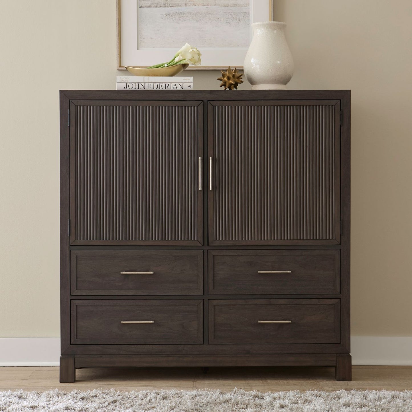 Modern Edge Uph Bed, Dresser & Mirror, Chest, Night Stand