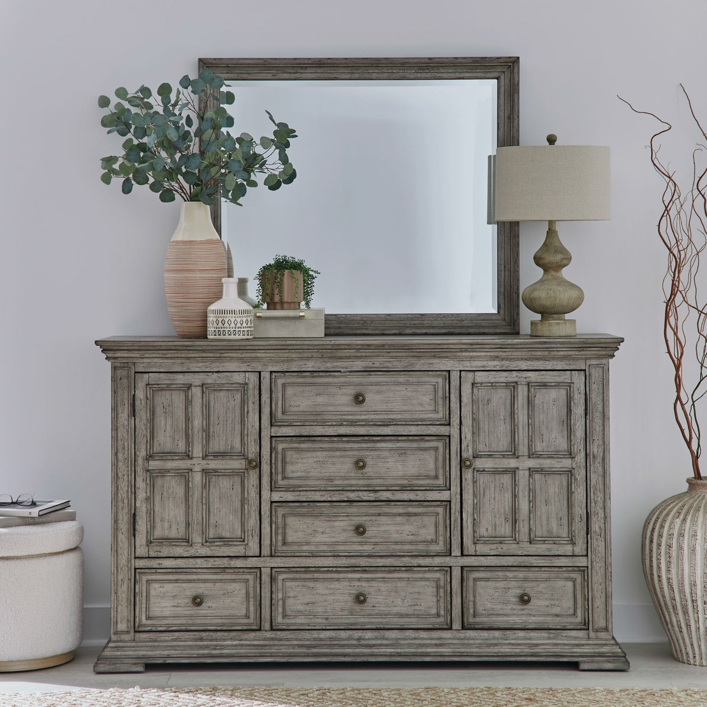 Big Valley Gray Bed, Dresser & Mirror, Chest, Night Stand More