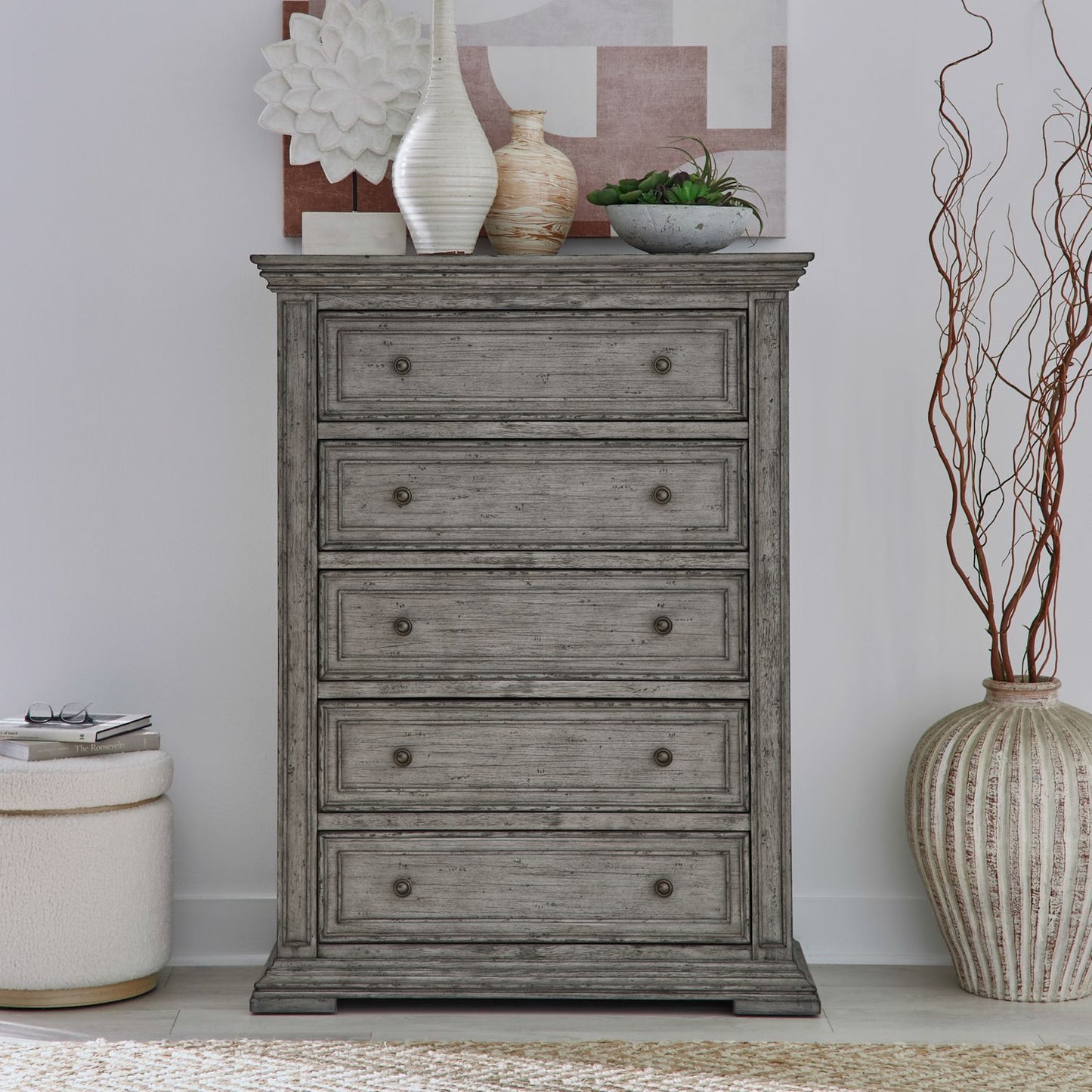 Big Valley Gray Bed, Dresser & Mirror, Chest, Night Stand More
