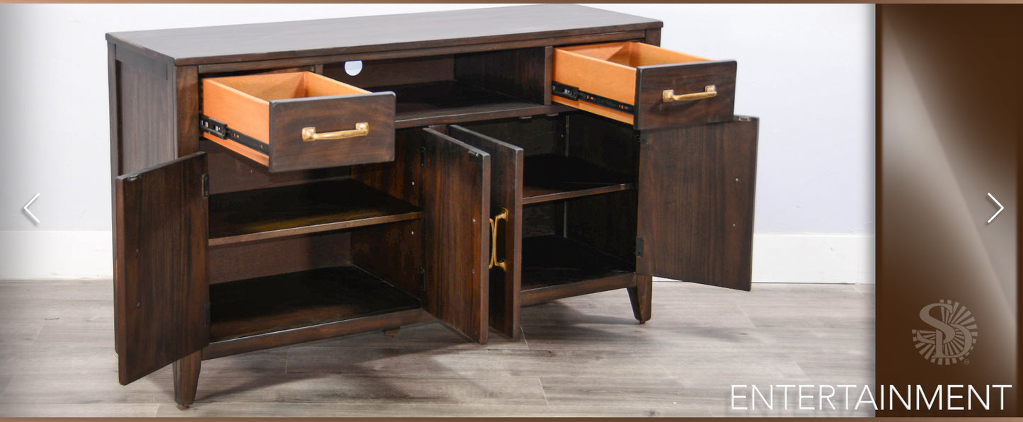 Brown TV Console Available in 52, 62 & 72 in