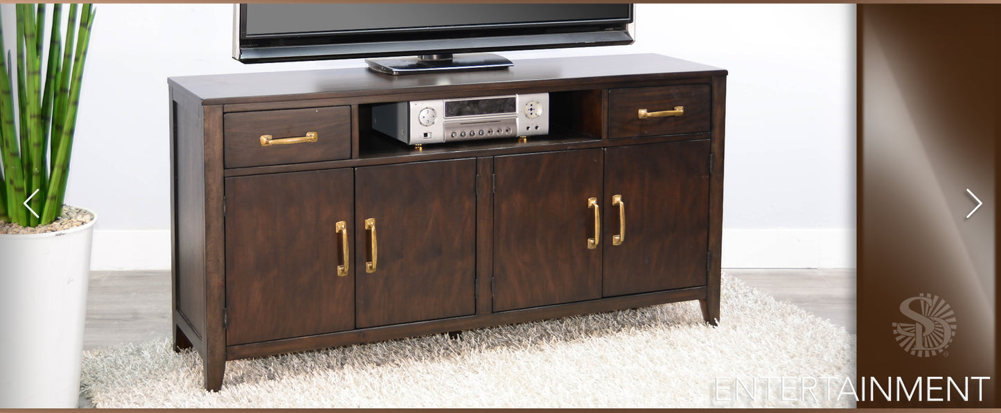 Brown TV Console Available in 52, 62 & 72 in