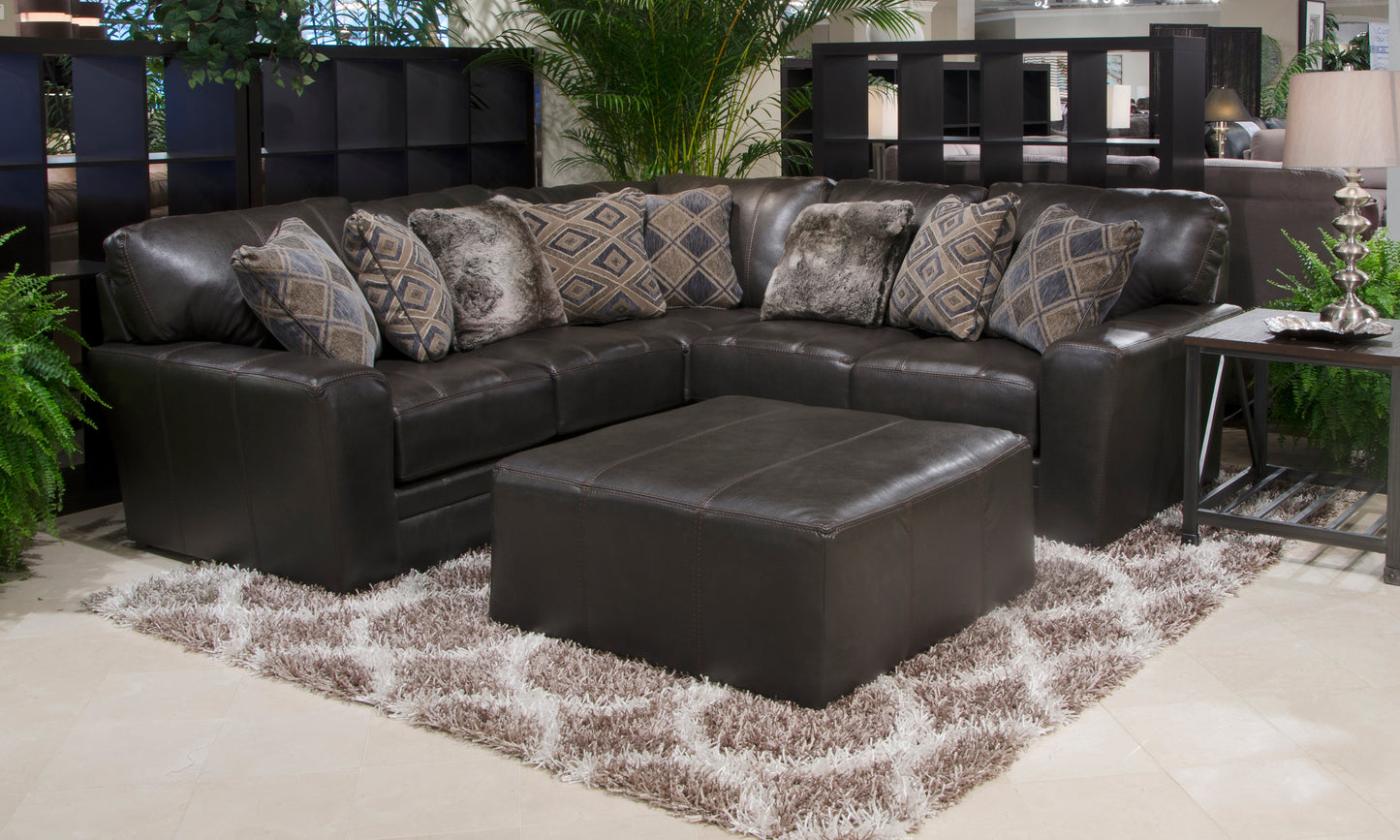 Denali Top Grain Leather/Leather Match Ottoman