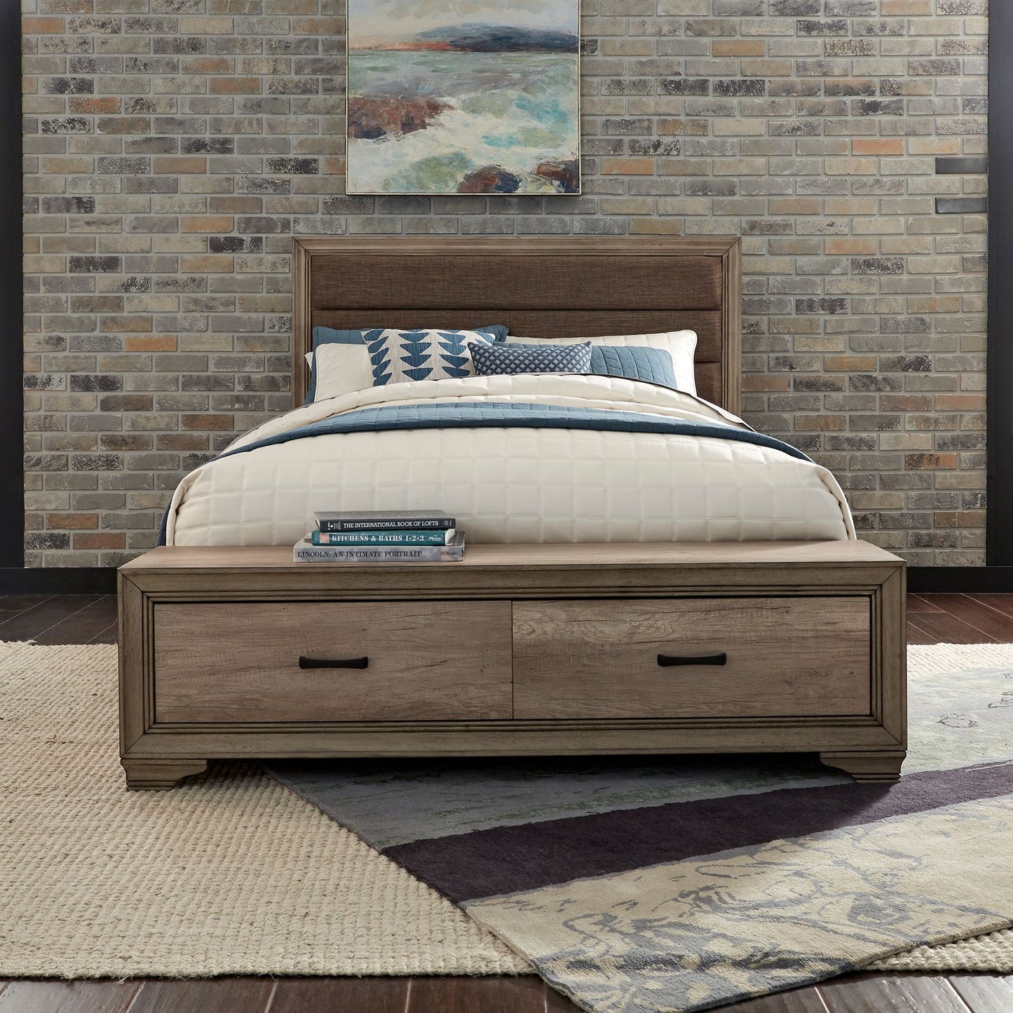 Sun Valley Queen Storage Bed, Dresser, Mirror, Chest & Nightstands