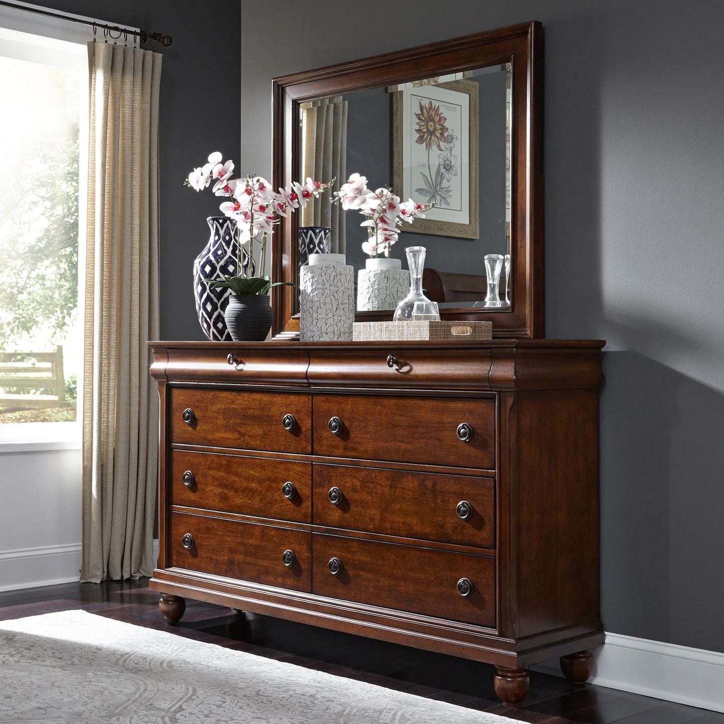 Rustic Traditions Sleigh Bed, Dresser, Mirror, Chest & Nightstands