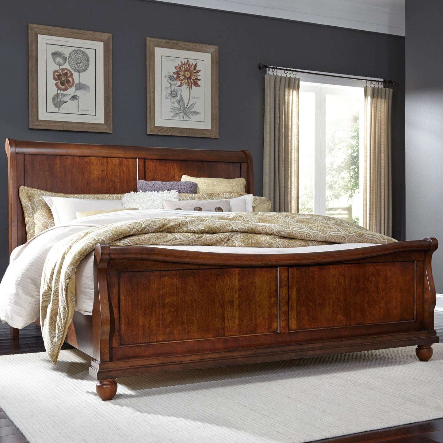Rustic Traditions Sleigh Bed, Dresser, Mirror, Chest & Nightstands