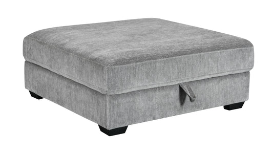 GRAY STORAGE OTTOMAN