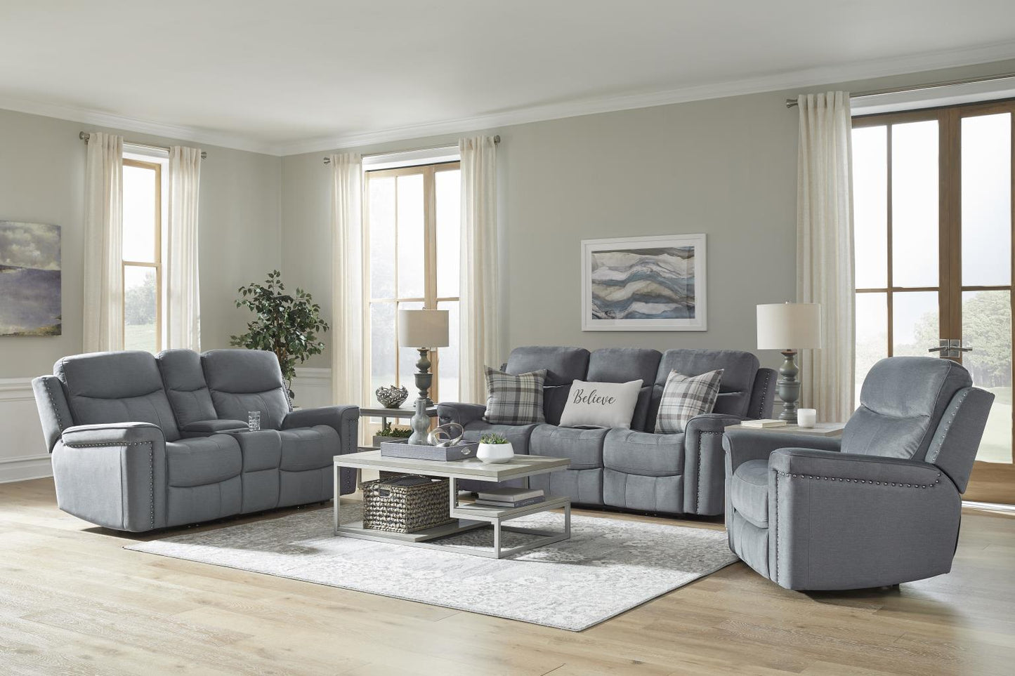 Basra Steele Reclining Glider Recliner