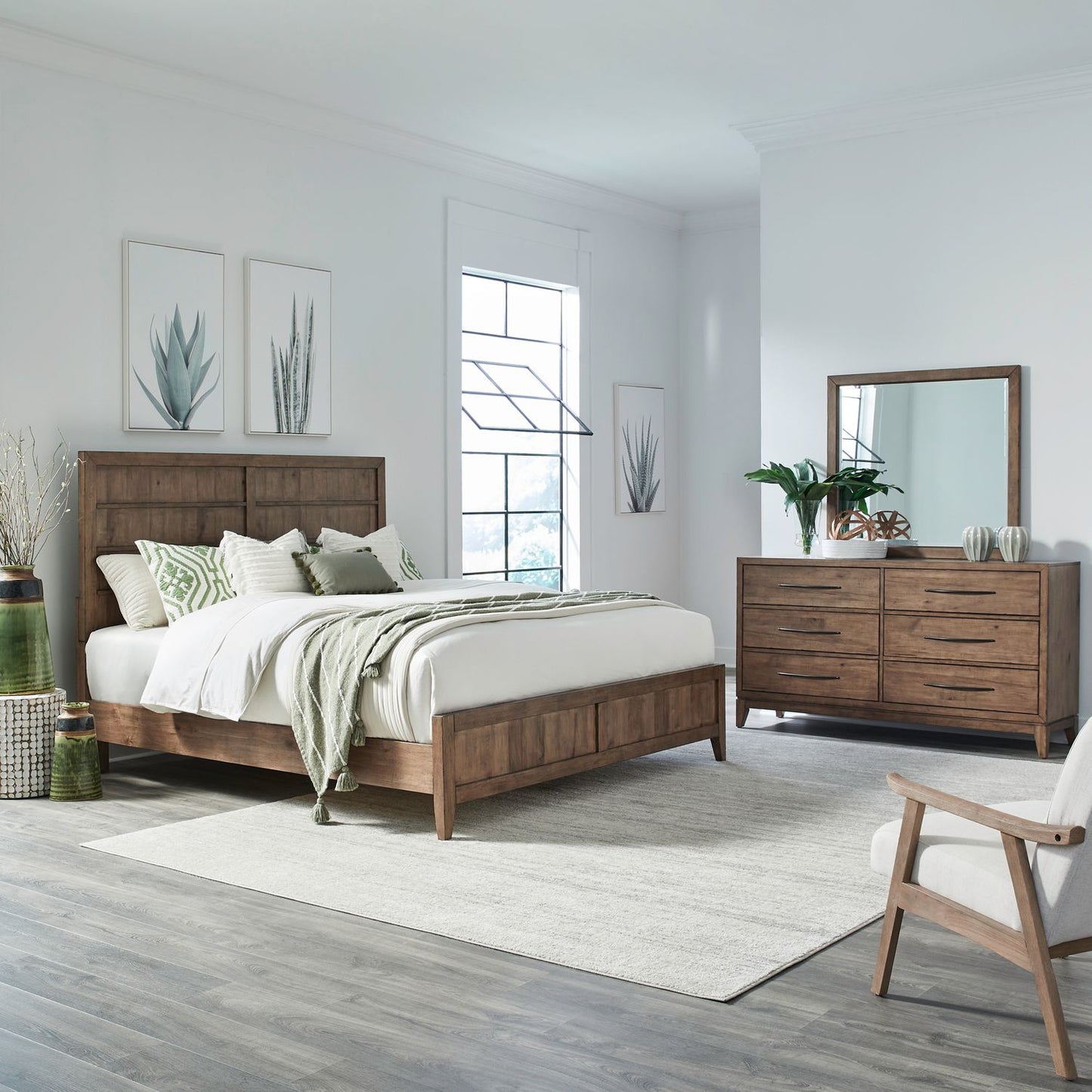 Shaker Lakes Queen Bed-King Bed-Dresser-Mirror-Chest