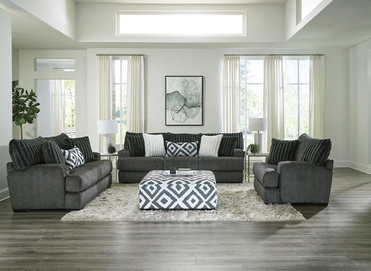 Tweed Gunmetal Sofa, Loveseat & Chair