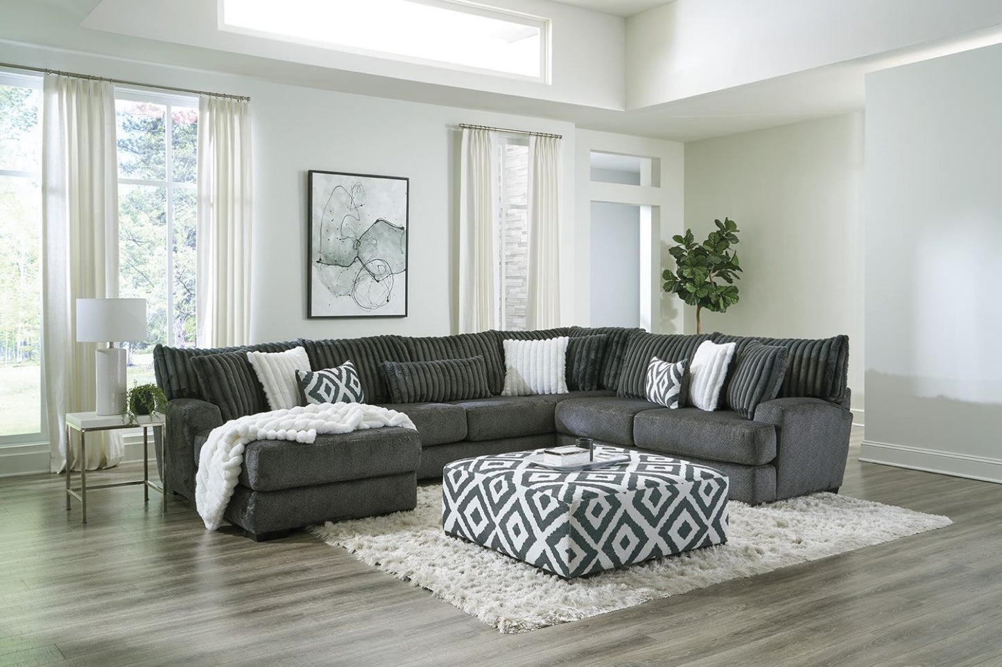Tweed Gunmetal 3pc Sectional