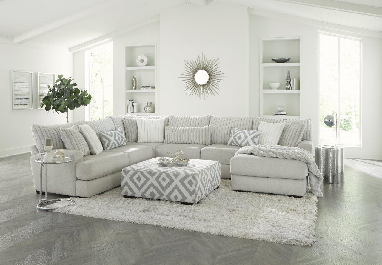 Tweed Silver 3 PC Stationary Sectional
