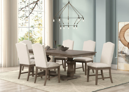 7PC DINING  TABLE & 6 CHAIRS