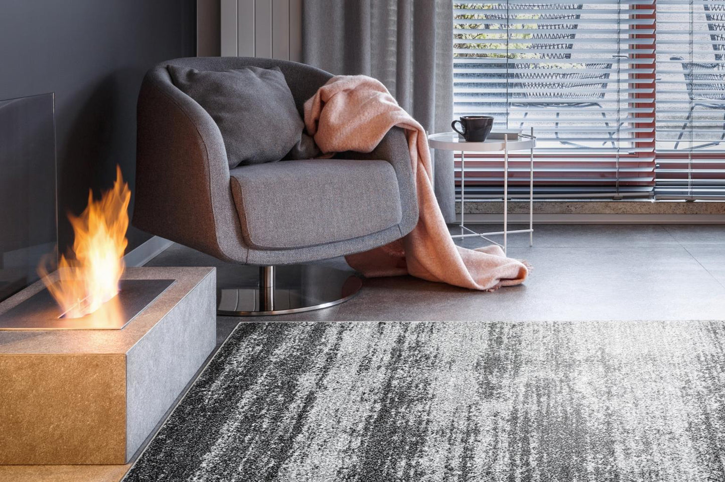 ANATOLIA RUG COLLECTION (AH09) (BLACK & WHITE )