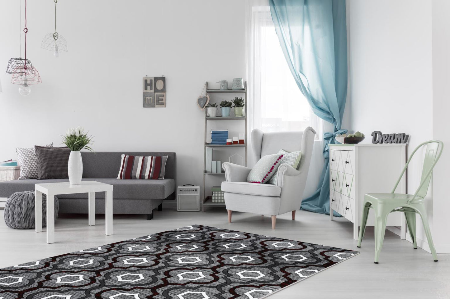 ANATOLIA RUG COLLECTION (AH10) (Grey & Red)
