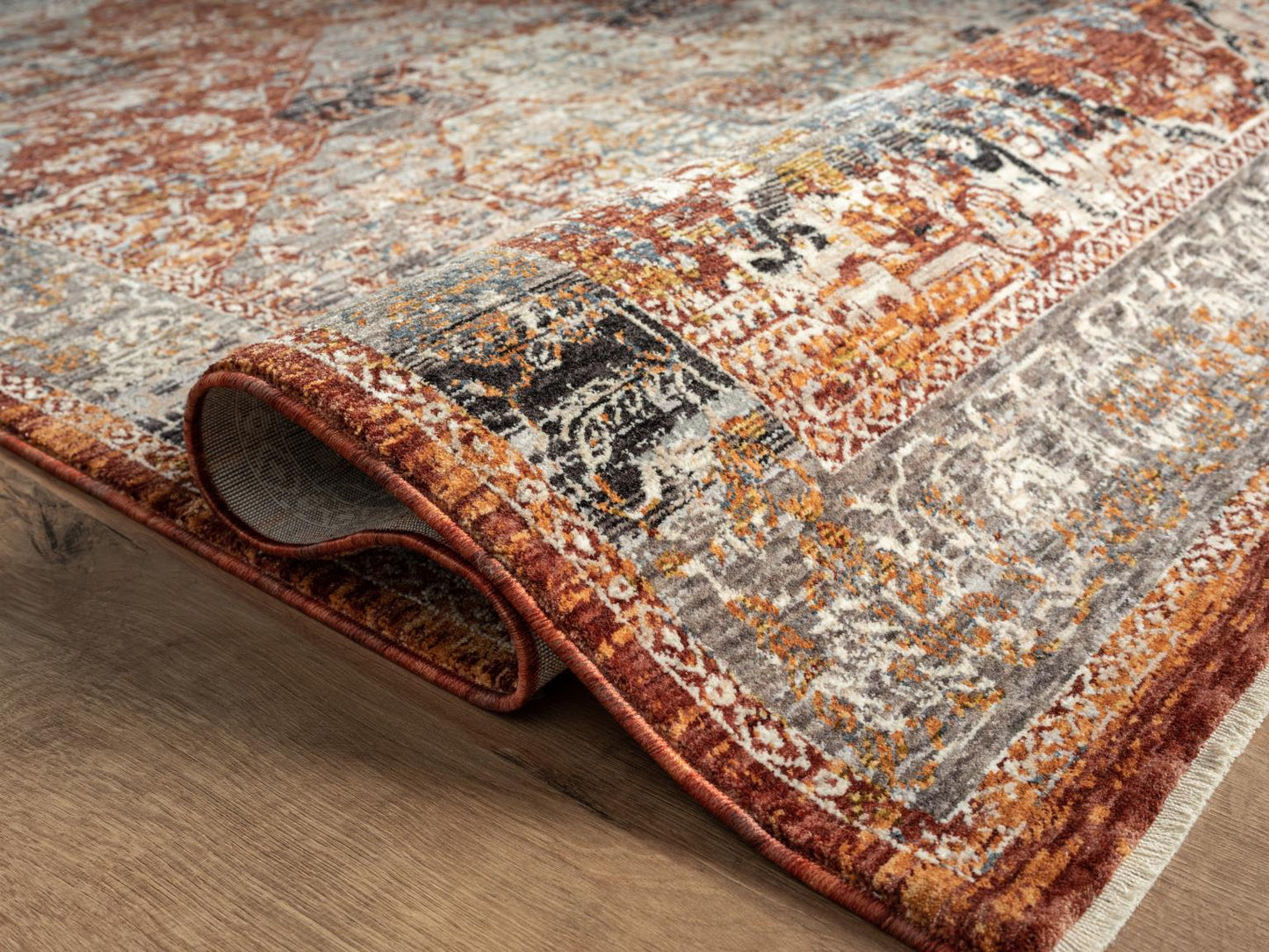 AMELIA RUG COLLECTION (AM01) (Colors: Charcoal, Rust and Peach)
