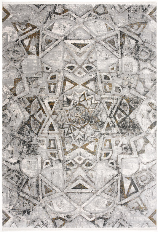ANDROS RUG COLLECTION (AD03) (Gray Gold & White)
