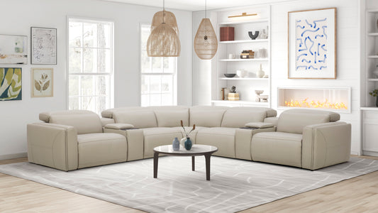 6703 6pc Leather reclining Sectional
