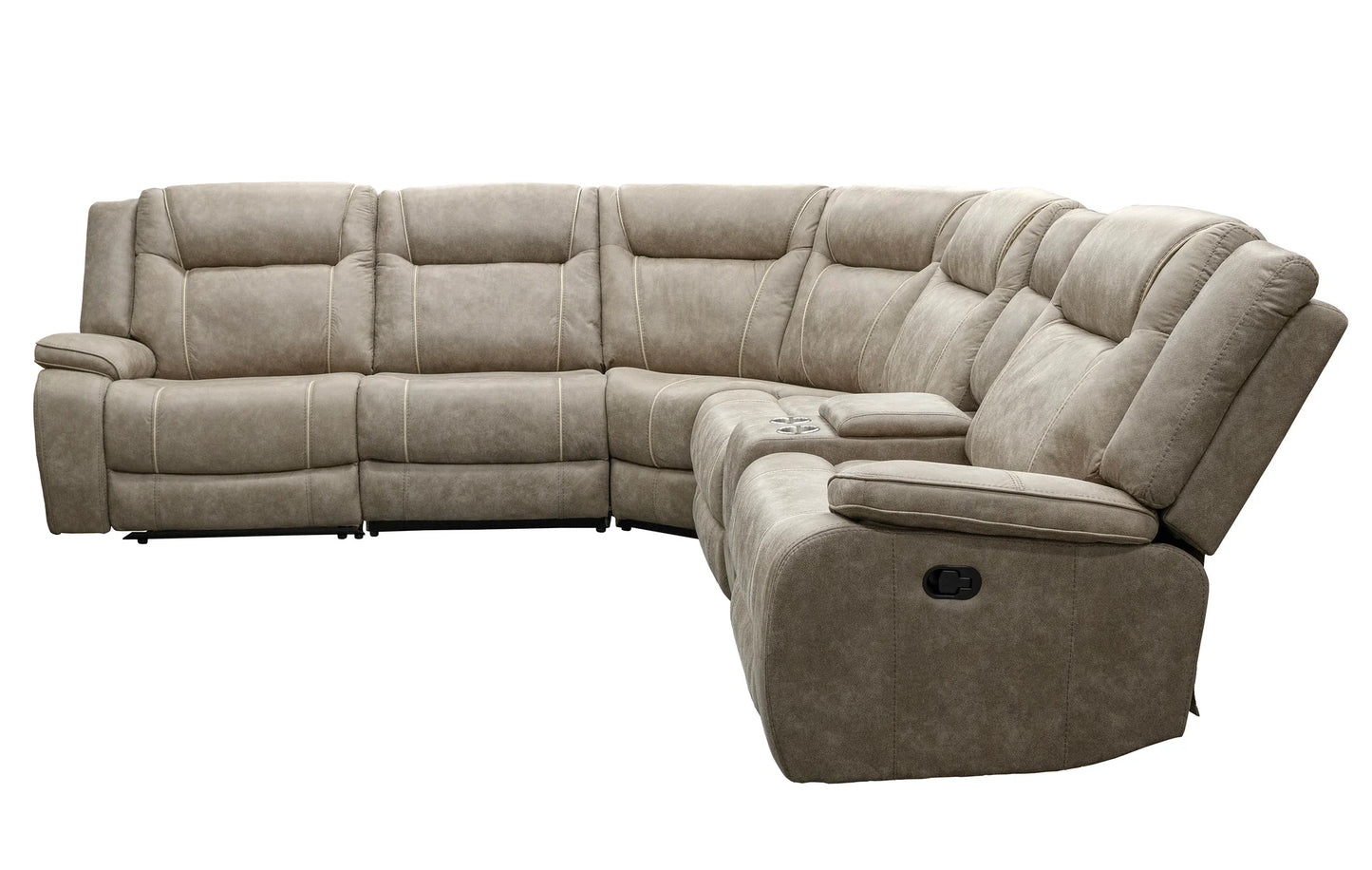 Blake- Dessert Taupe 6pc Modular Reclining Sectional with USB