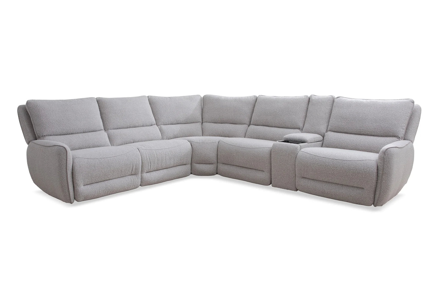 STELLAR - BLOKE COTTON 6pc Modular Power Reclining Sectional with Power Adjustable Headrests