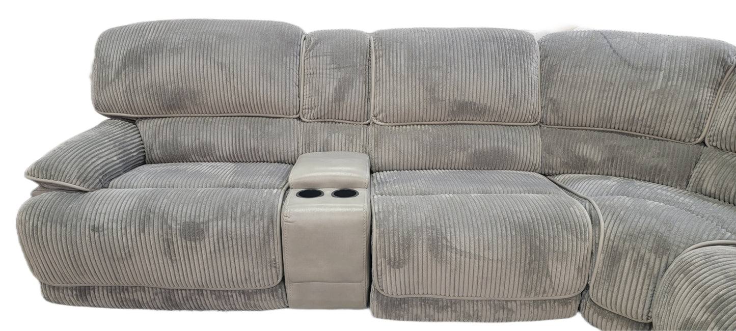 Dual Power Snuggle Gray Reclining Sectional