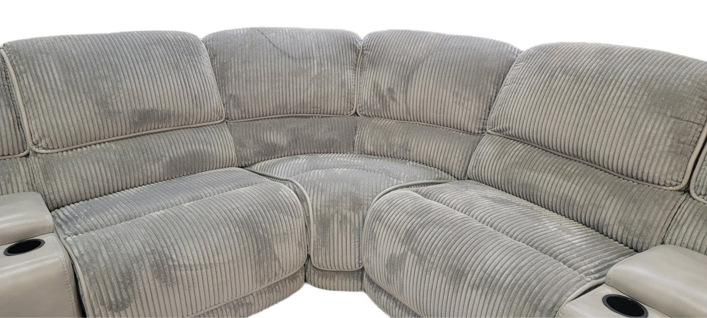 Dual Power Snuggle Gray Reclining Sectional