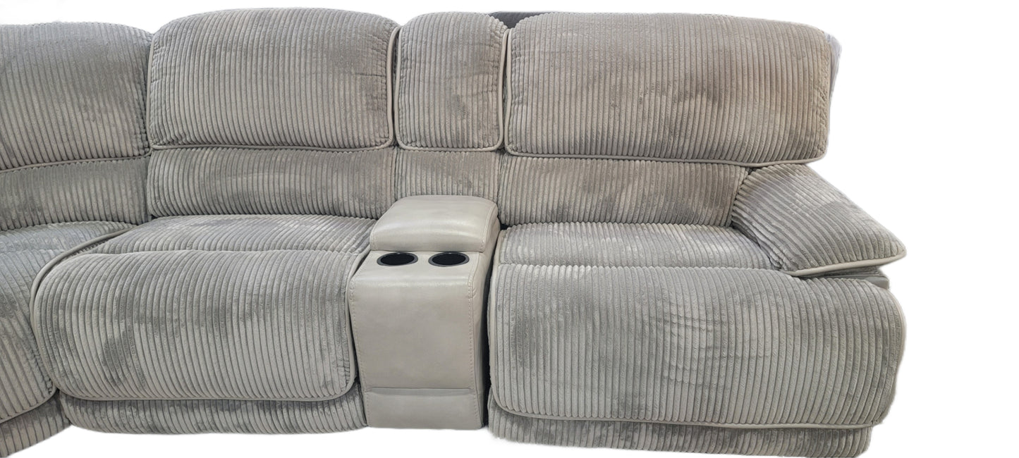 Dual Power Snuggle Gray Reclining Sectional