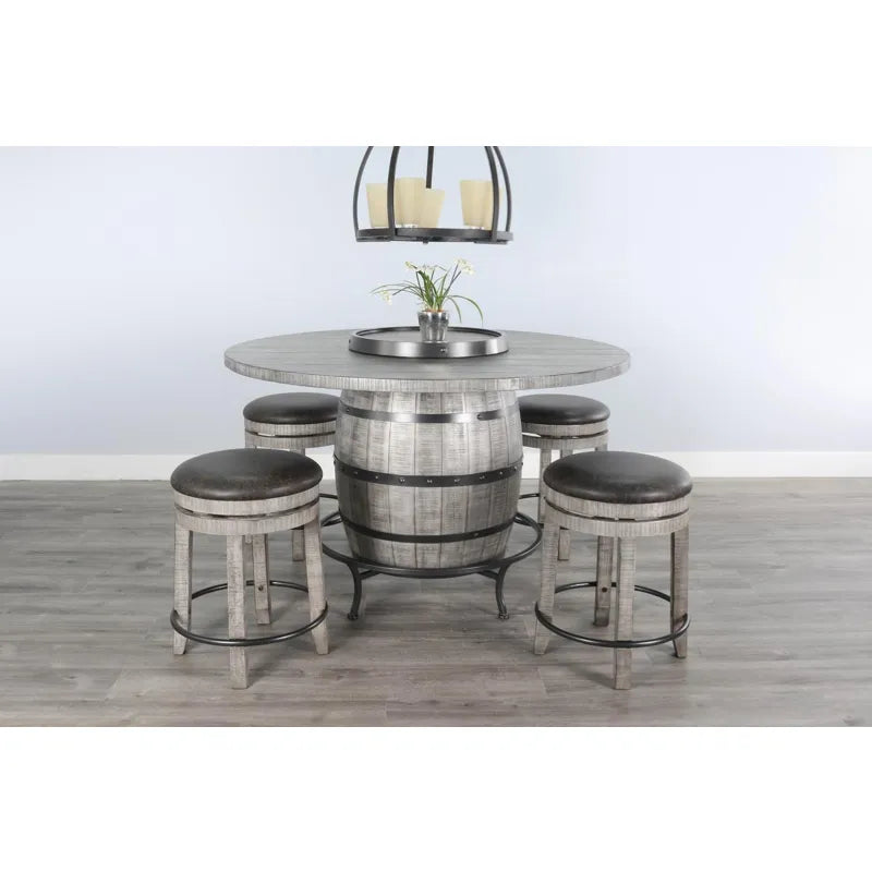 Alpine Round Pub Table w/ Wine Barrel Base