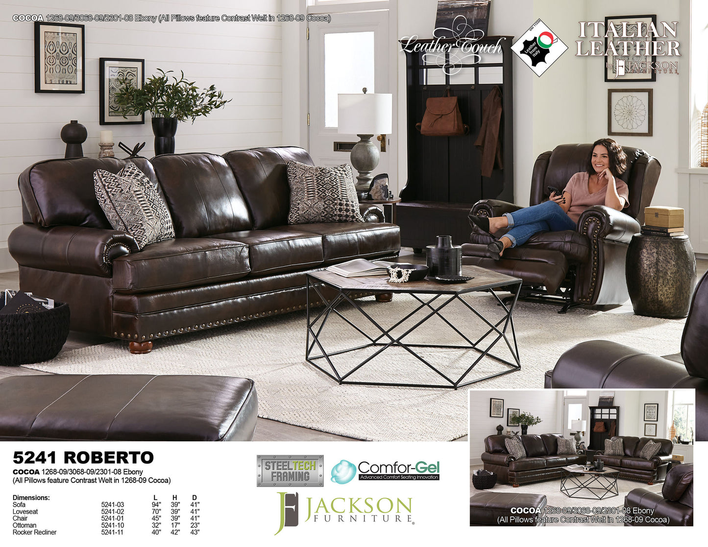 Roberto Leather Sofa Set
