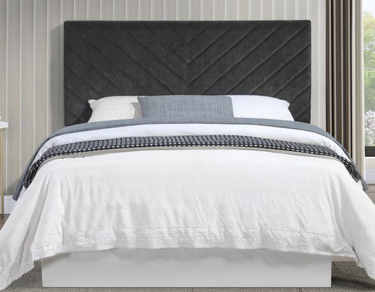 Tara Queen/Full Chevron Dark Gray Headboard