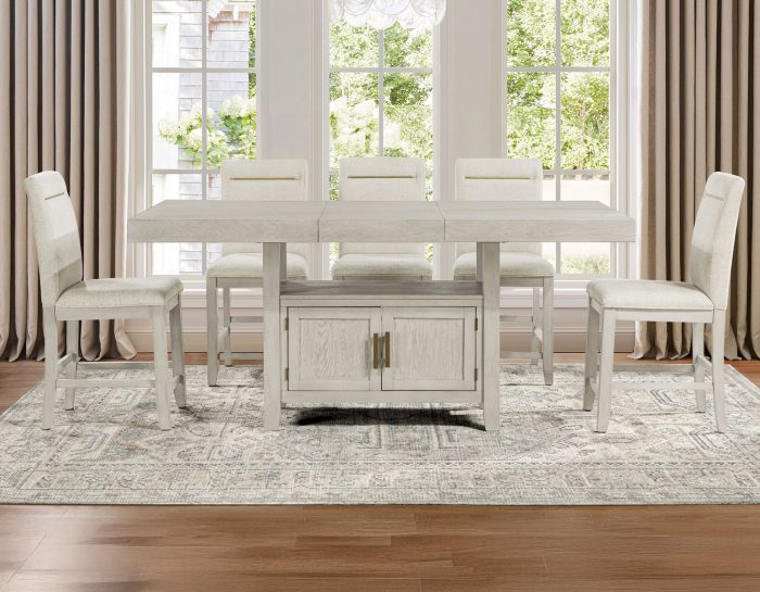 Garland Counter Counter Table & Chairs, Greige Finish