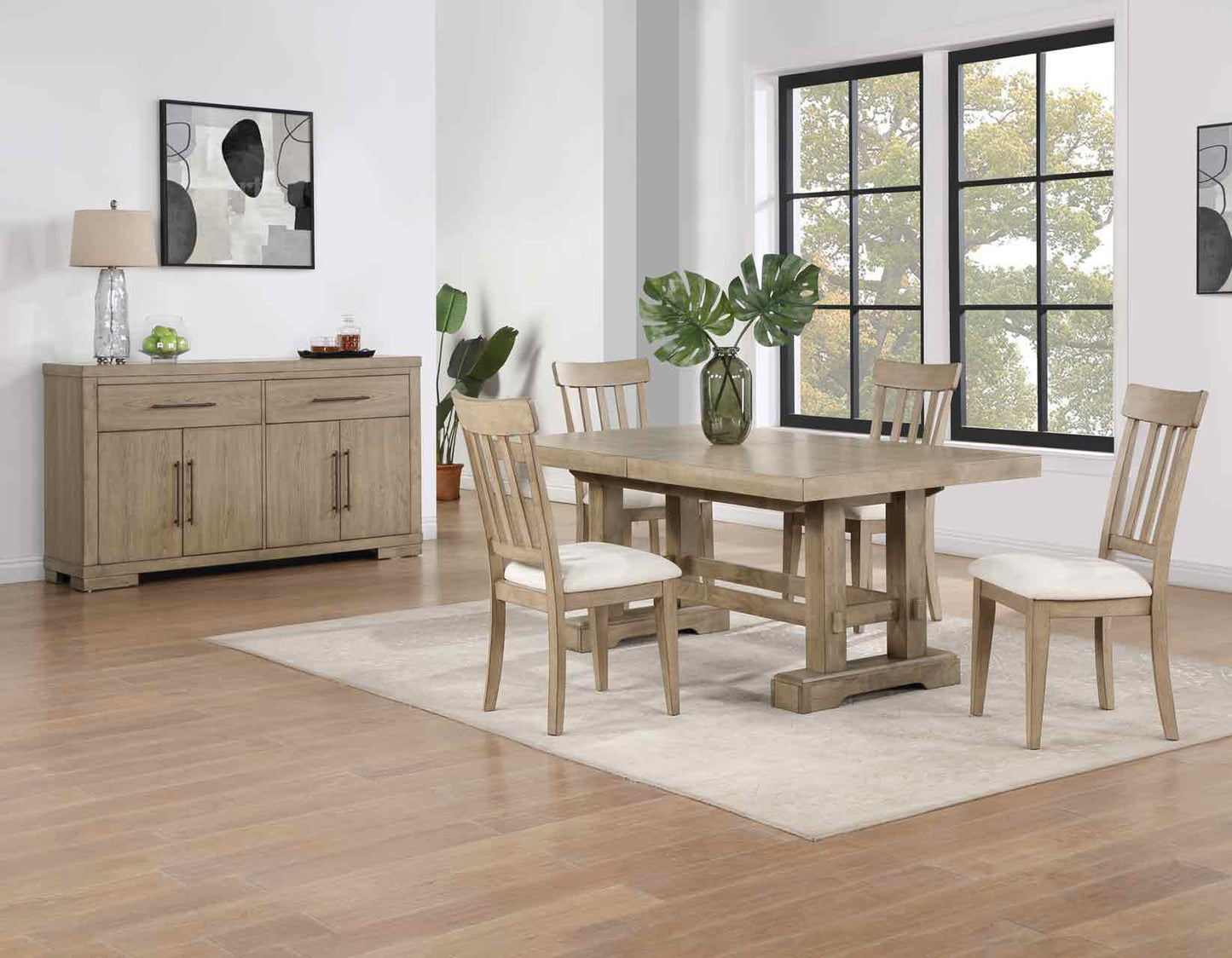 Napa 72-108-inch Dining Table & Side Chairs