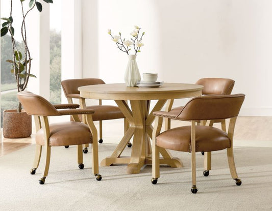 Rylie Game Dining Table & Chairs, Natural Finish