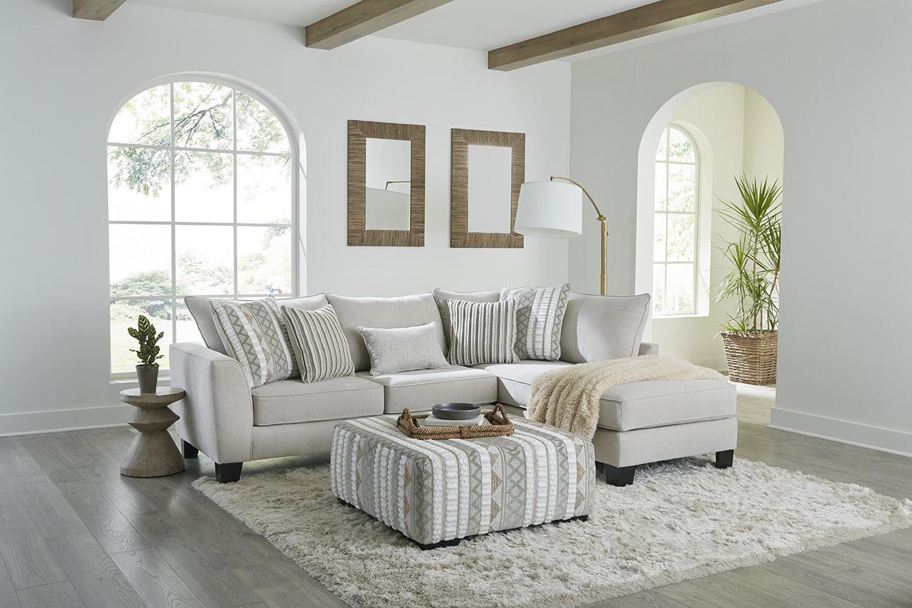 Bend Ivory Sectional & Ottoman