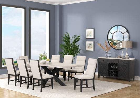 8673 Dining Table & 8 Chairs