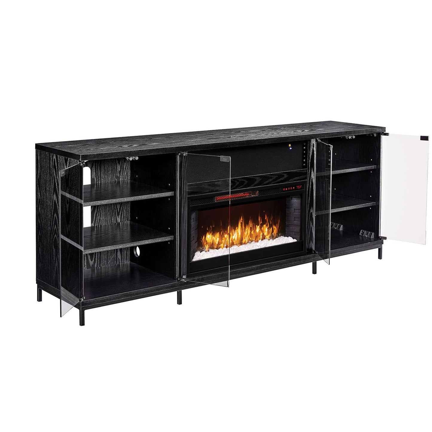 Greentouch Fullerton 70 in Electric Fireplace With Bluetooth Sound System