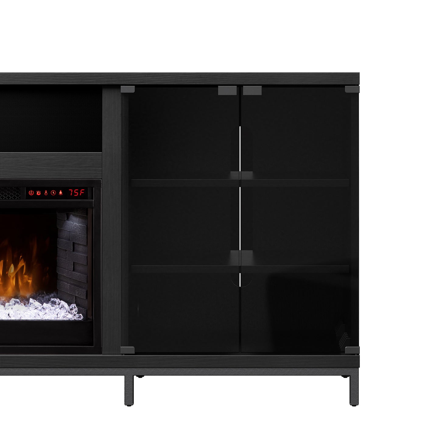 Greentouch Fullerton 70 in Electric Fireplace With Bluetooth Sound System