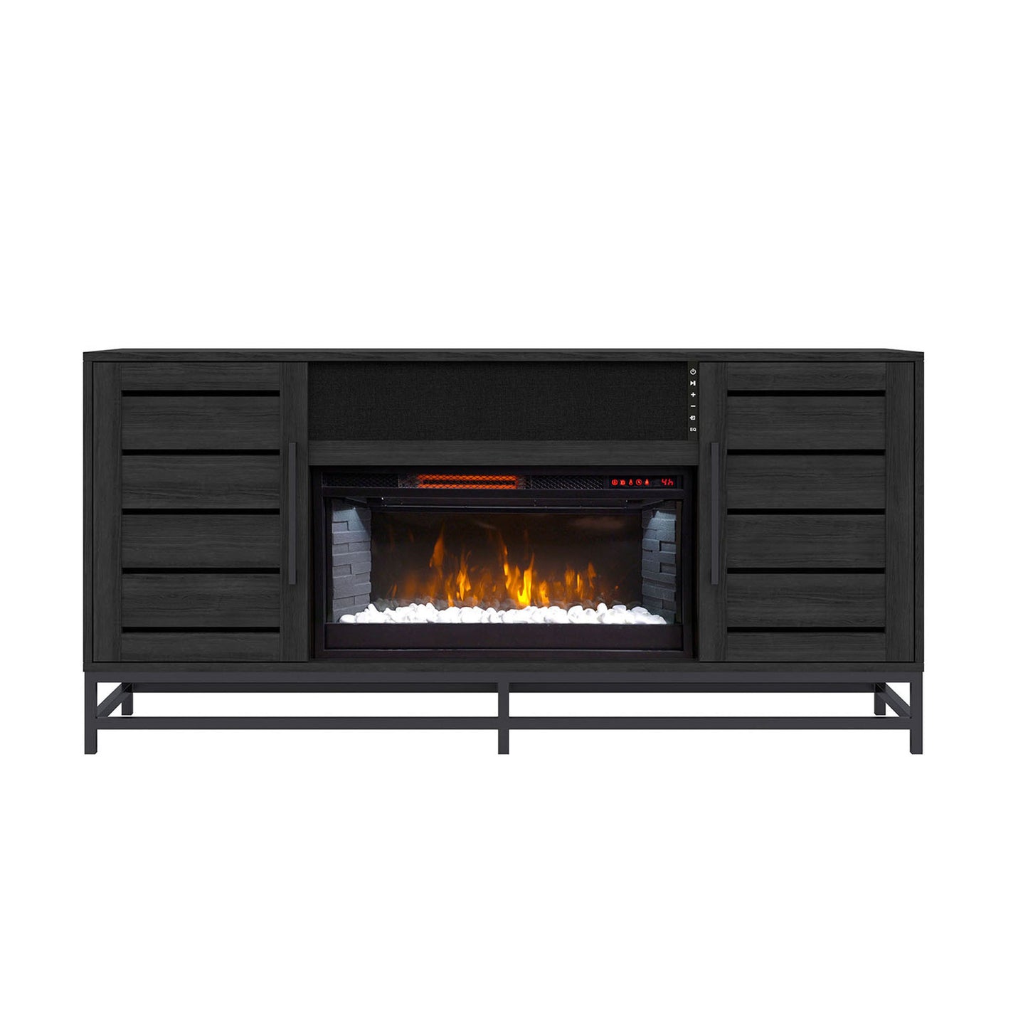 Lovell 60 in Media Fireplace With Bluetooth Sound System