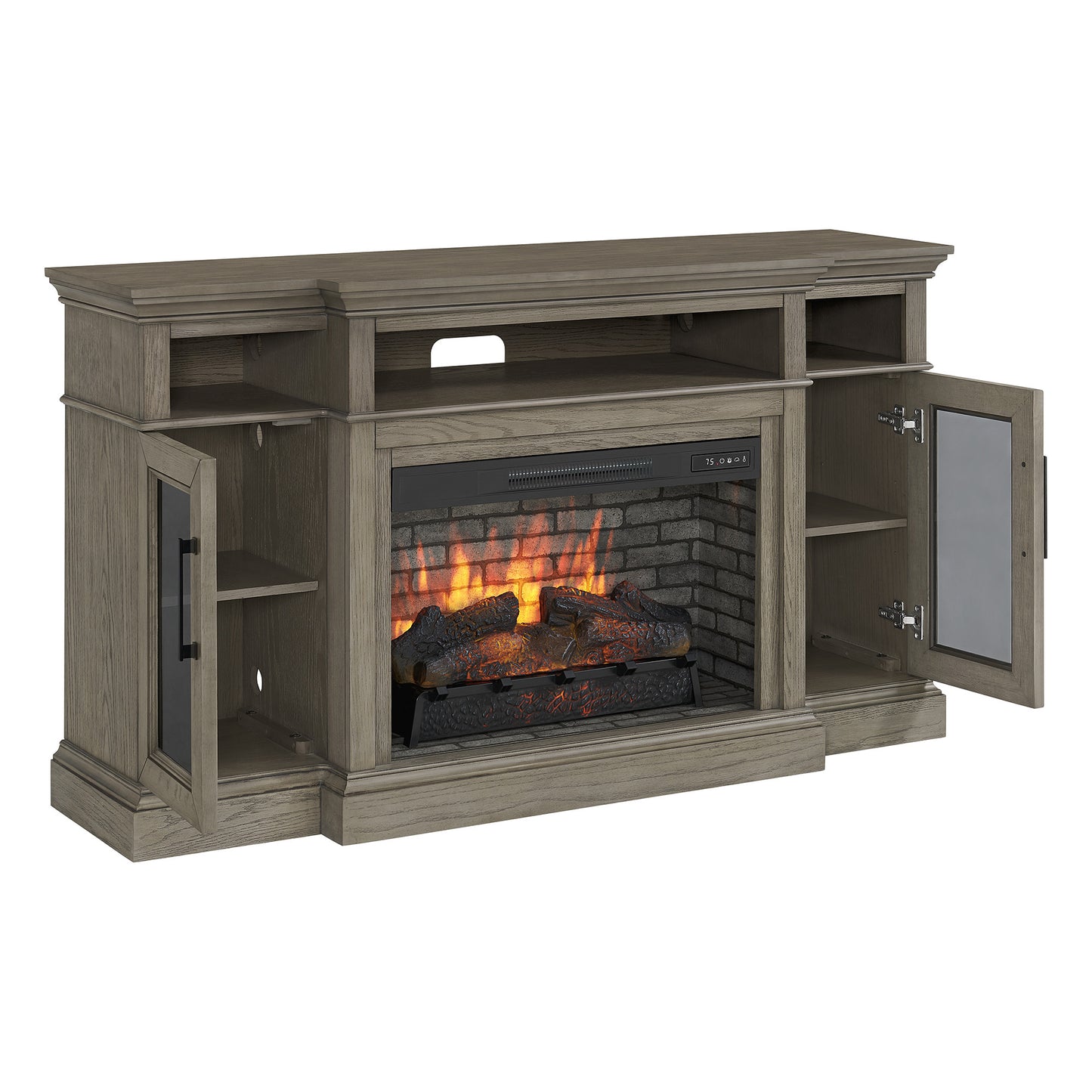 Westcliff 62 in Electric Fireplace In Rustic Taupe