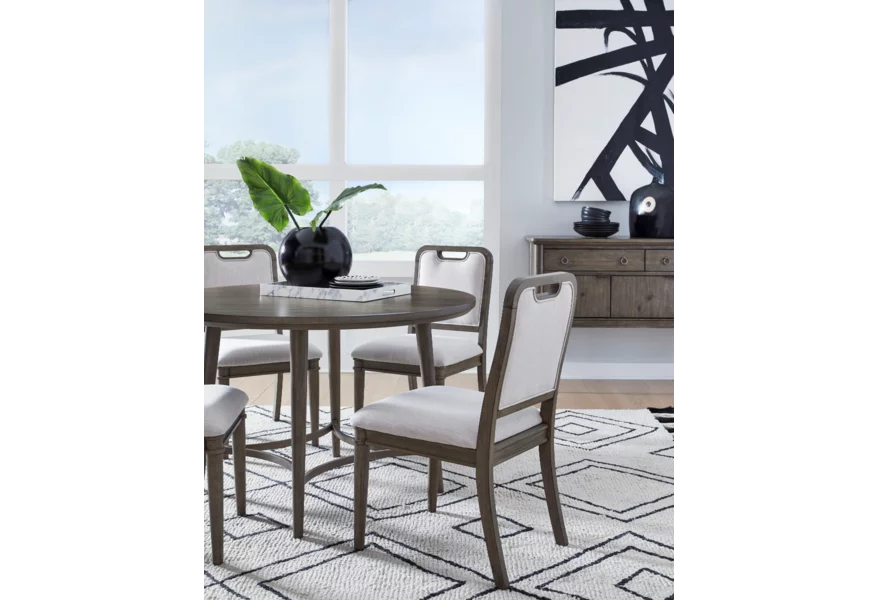 Mango Solid Wood East Harbor Round Dining Table & 4 Chairs