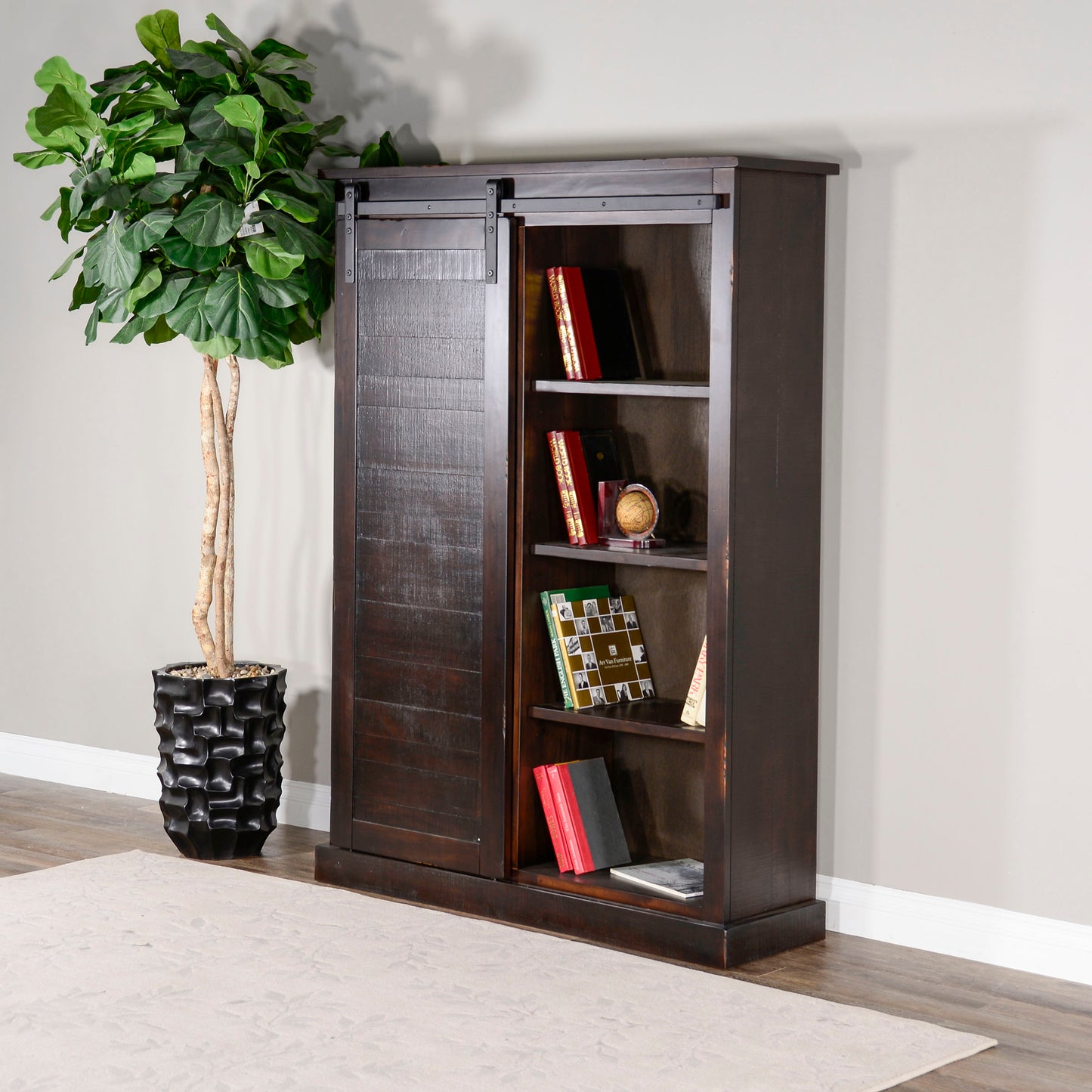 Bookcase W/ Barn Doors